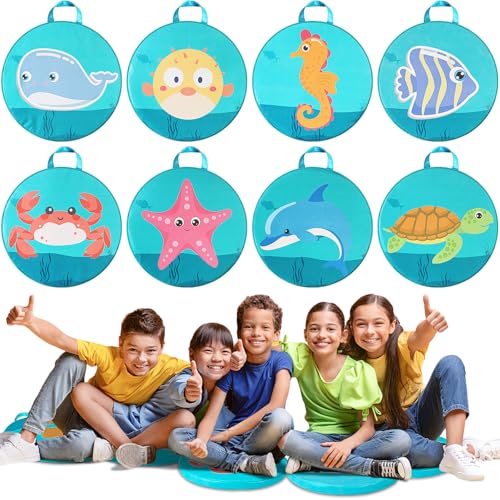 Suzile 8 Pcs Under the Sea Kids Floor Cushions for Classroom Ocean Animals Flexible Seating Mat Round Soft Waterproof Floor Pillow for Home Daycare Preschool Kindergarten 8 Styles - Image 1