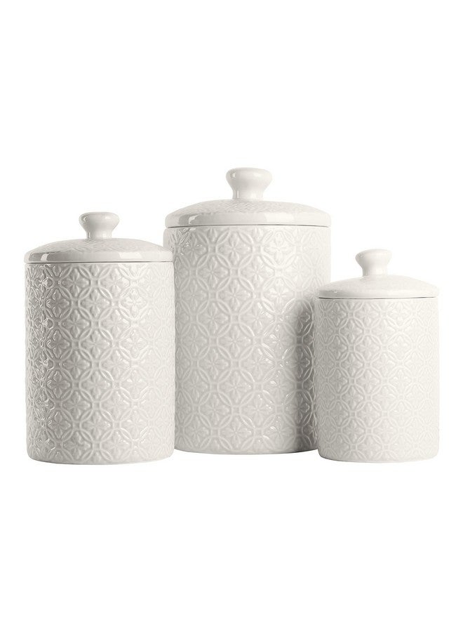 10 Strawberry Street 10 Strawberry Street Kitchen Canister, 3 Piece Set, Hampton White  - Image 1