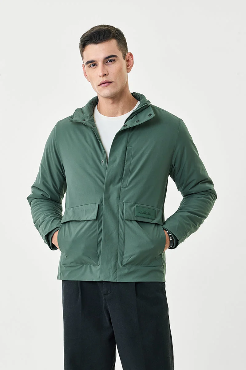 SNITCH Double Pocket High Neck Zipper Jacket