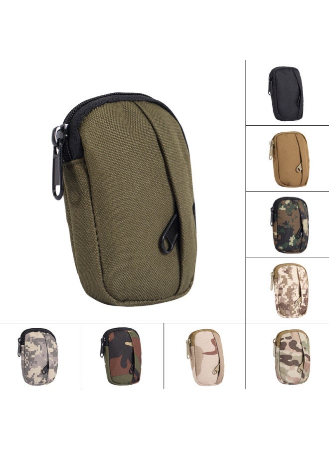 Generic Outdoor 800D Nylon Tactical Waist Hanging Small Bag Sports Bag Military Fan Hanging Bag Mini Coin Purse Tactical Waist Bag-Color:Three Sand Color - Image 1