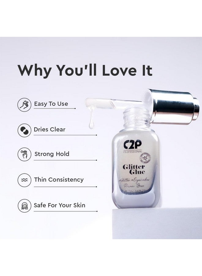 Glitter Glue | Long-Lasting, Waterproof, Quick-Drying Adhesive For Loose Eyeshadow And Pigments, And Glitter Two-Way Liquid With Dropper Adhesive For Eye Makeup