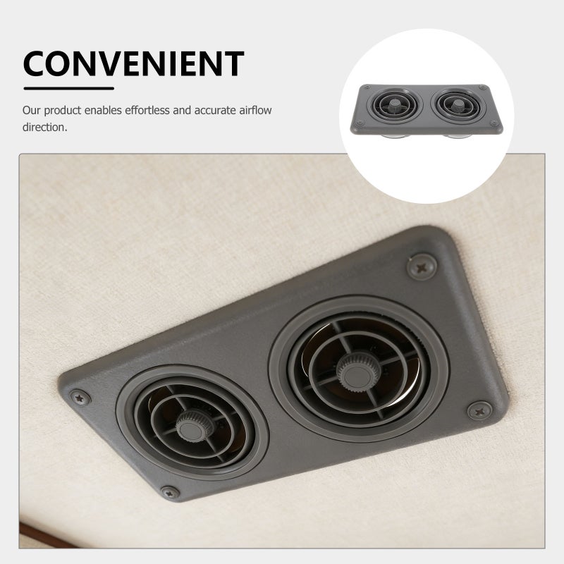 Air Conditioning Vent for RV Bus - Dashboard Outlet Panel - Easy Retrofit Grille for Camper Trailer Central AC Ventilation Duct 6.3x3.7x1.4Inch - Image 2