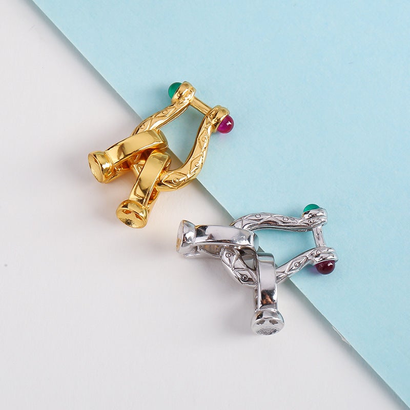 S925 Silver Gold Plated Pearl Buckle Horseshoe Buckle Handmade Diy Pearl Bracelet Necklace Coil Buckle Removable Connecting Buckle - Image 1