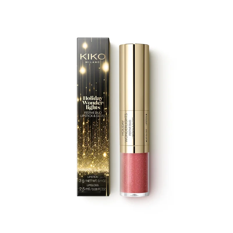 كيكو ميلانو HOLIDAY WONDERLIGHTS FESTIVE DUO LIPSTICK & GLOSS Rose Marshmallow