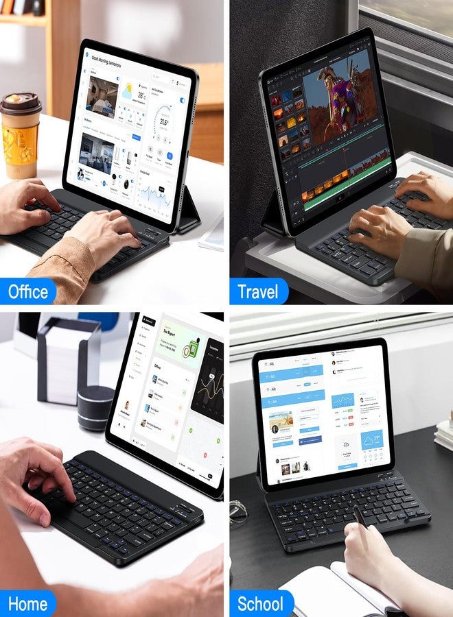 لوحة مفاتيح XIWMIX اللاسلكية بتقنية بلوتوث لأجهزة سامسونج جالاكسي اللوحية، فائقة النحافة وقابلة للحمل، قابلة لإعادة الشحن عبر منفذ Type-C، متوافقة مع أجهزة Tab A9+/S10 FE/S9/S9 FE/S9+/S9 FE+/S6 Lite/S7/A8 - Image 2