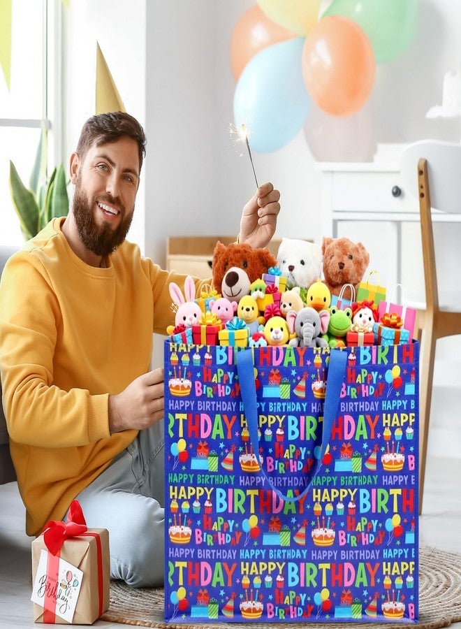 Pickmesh حقيبة هدايا عيد ميلاد كبيرة جدًا من بيكميش، مقاس 19.7 × 15.8 × 5.1 بوصة، حقيبة تغليف قابلة لإعادة الاستخدام مصنوعة من قماش غير منسوج مع مقابض، تصميم ملون لعيد ميلاد سعيد للأطفال والكبار، للحفلات، وحفلات استقبال المولود، وهدايا كبيرة الحجم - Image 5