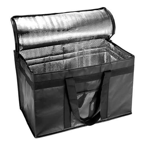 Yalin XXL Large Insulated Cooler Bag, Styrofoam Cooler of Keep Food Hot or Cold, Reusable Double Zipper Food Delivery Bag for Grocery Shopping, 20" W x 13" H x 10" D (Black, XXL (Pro)) - Image 2