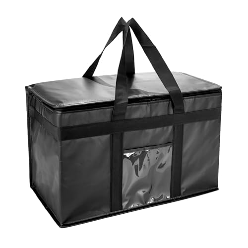 Yalin XXL Large Insulated Cooler Bag, Styrofoam Cooler of Keep Food Hot or Cold, Reusable Double Zipper Food Delivery Bag for Grocery Shopping, 20" W x 13" H x 10" D (Black, XXL (Pro)) - Image 1