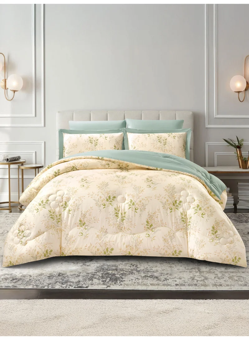 دوناتيلا طقم مفرش ناتشورال كولكشن مشجر 6 قطع مقاس مزدوج 200×200 قطن طبيعي 230 غرزة