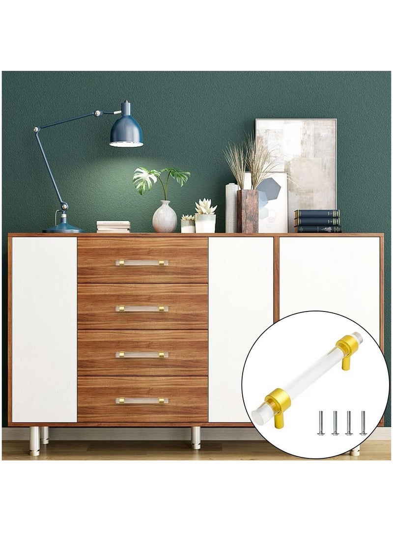 Pack Kitchen Cabinet Handles, 128mm Gold Kitchen Door Handles, 170mm Hole Center T Bar Drawer Cupboard Handles with Screws, Kitchen Drawer Pulls Bathroom Bedroom Wardrobe  - Image 4