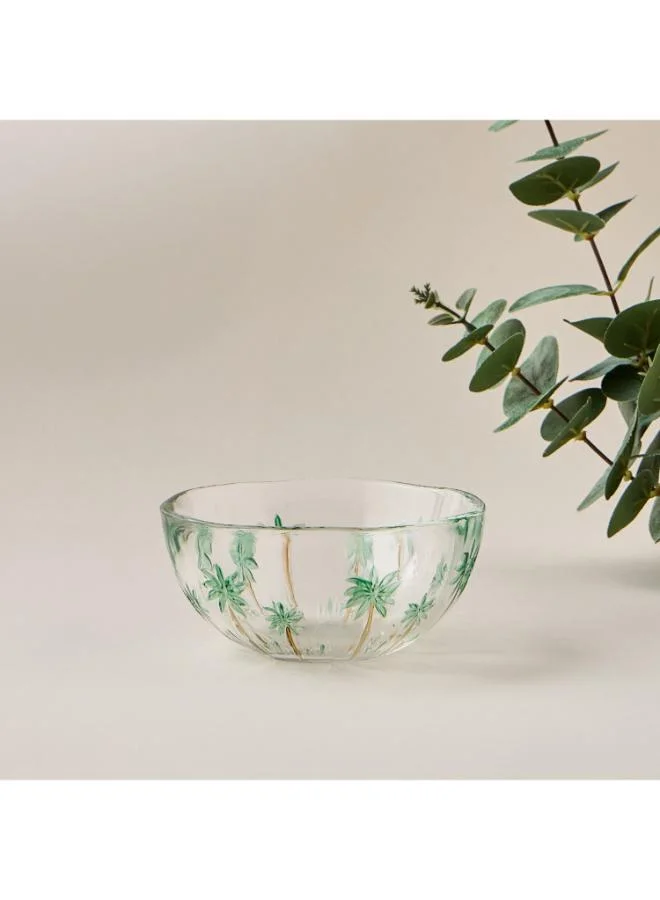 لايف ستايل Palm Bowl - Clear with Green Design