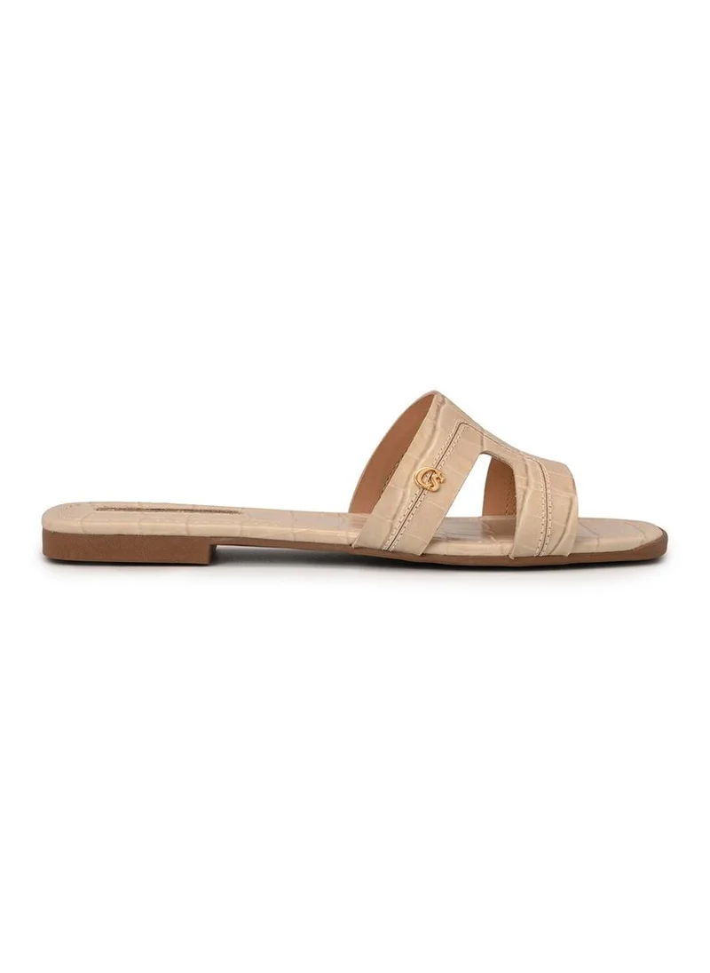 Carmen Steffens Off-white Flat Sandals with H Straps