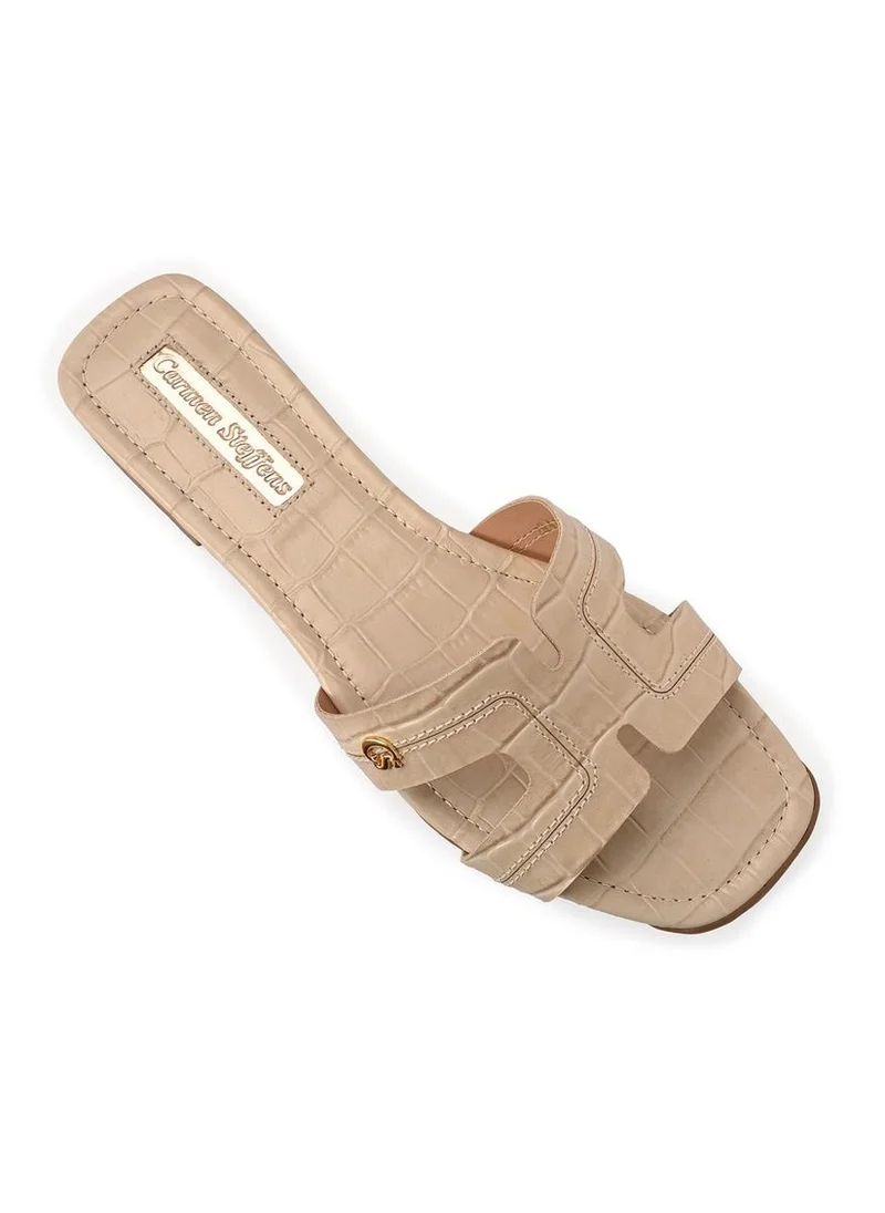 Carmen Steffens  Off-white Flat Sandals with H Straps for Women | Best Price UAE