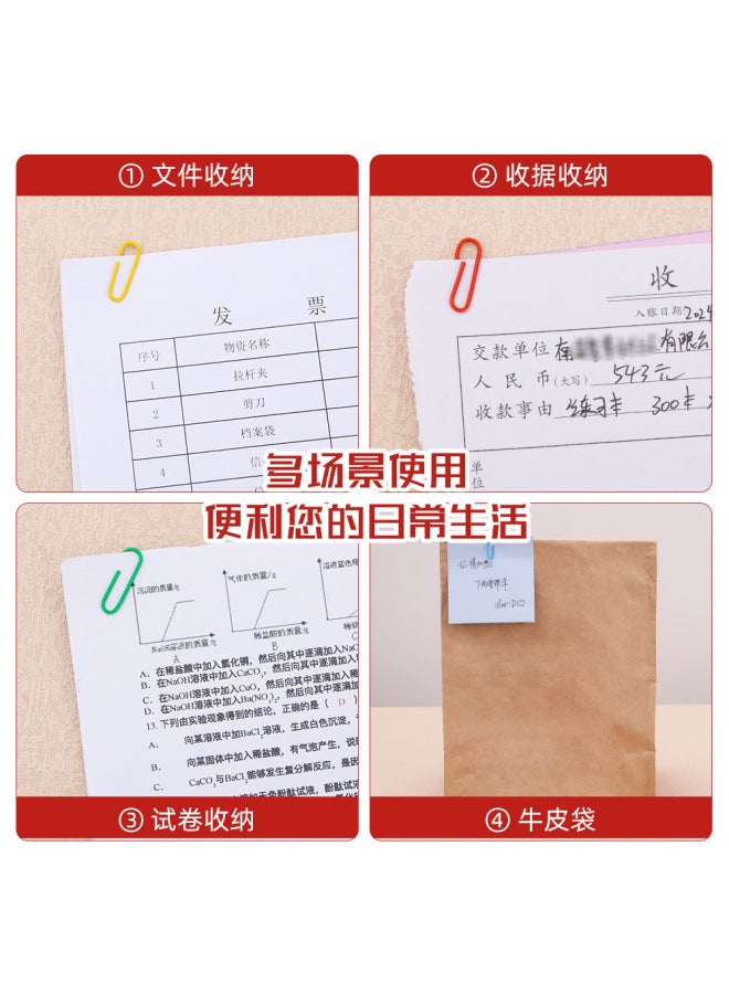 HELPS Creative Color Paper Clip Metal Tube Office Plastic 28mm Paper Clip 100 File Bookmarks - Image 4