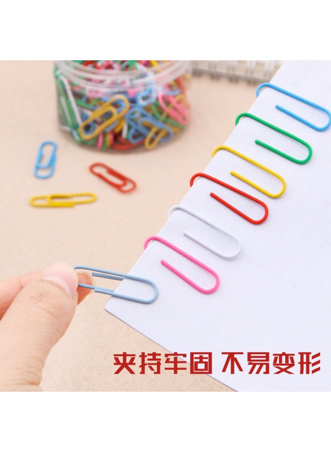 HELPS Creative Color Paper Clip Metal Tube Office Plastic 28mm Paper Clip 100 File Bookmarks - Image 2