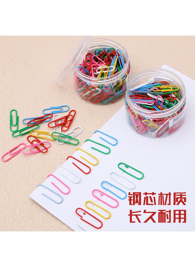HELPS Creative Color Paper Clip Metal Tube Office Plastic 28mm Paper Clip 100 File Bookmarks - Image 3