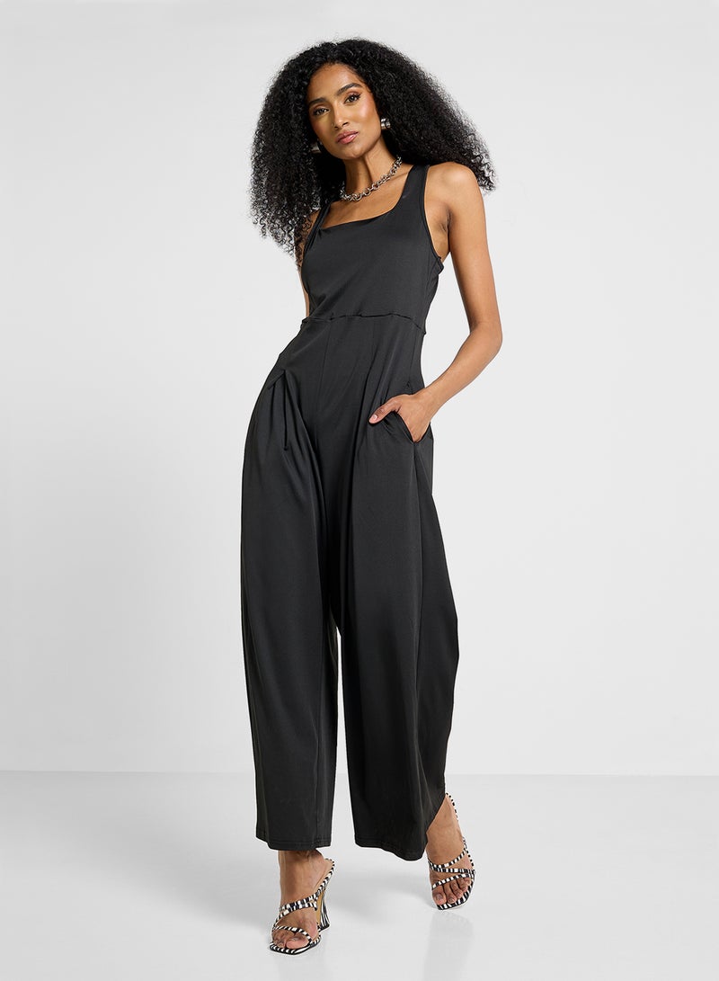 Ginger Square Neck Knitted Wide Leg Jumpsuit  - Image 1