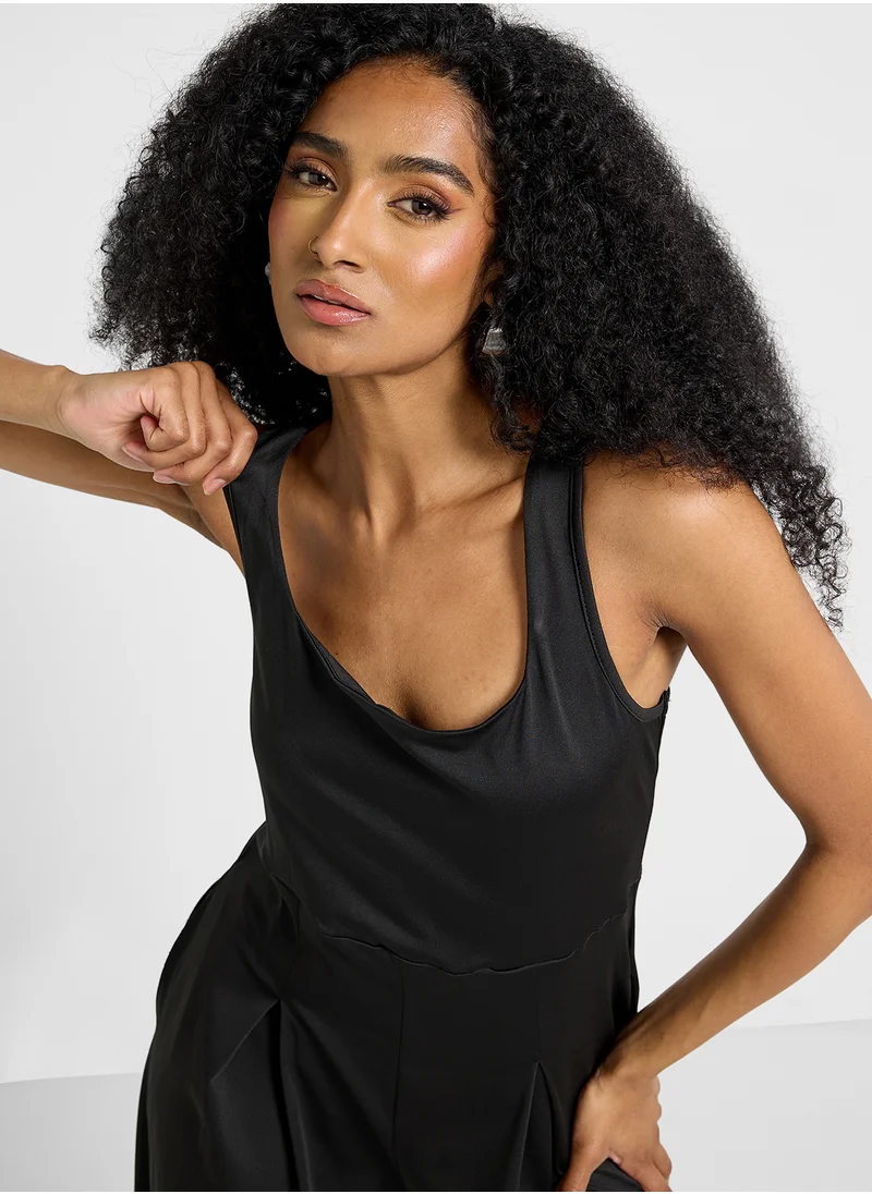 Ginger Square Neck Knitted Wide Leg Jumpsuit