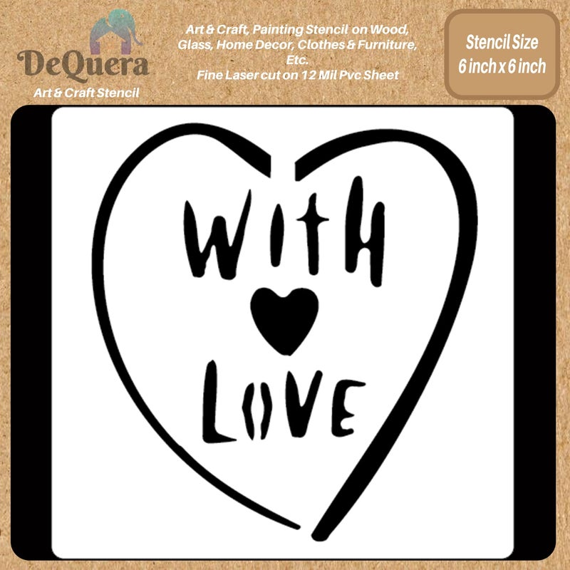 DeQuera Art Craft Stencil for Painting on Wood Funiture Wall use for Home Dcor Wardrobe Dcor Living Room Bedroom Study Room Size 6 x 6 inch D163 - Image 1