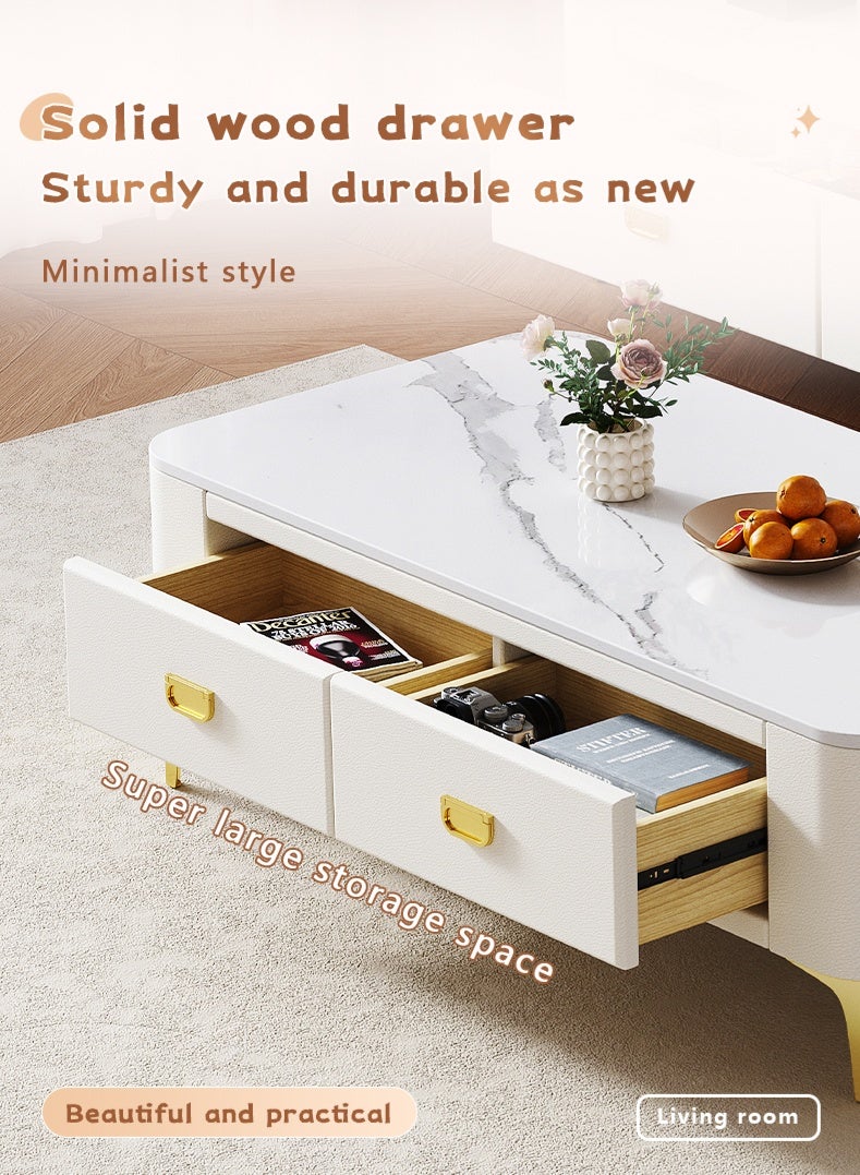 Generic Light Luxury Glass Tea Table Simple Small Family Living Room Modern Square Storage Tea Table Soft Bag TV Cabinet Combination  - Image 5