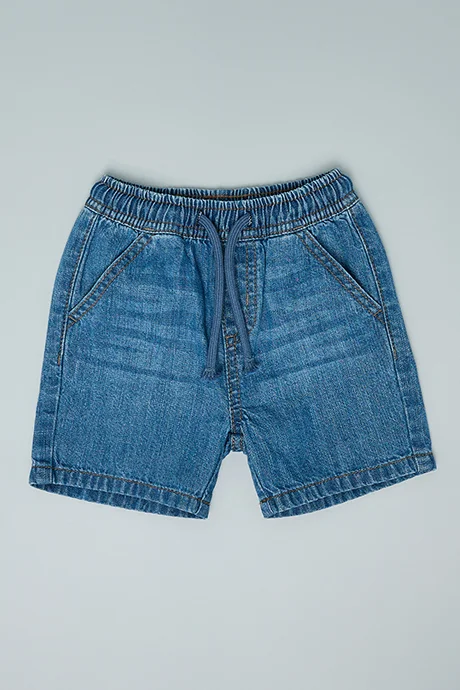 أر أند بي Faded Denim Shorts with Drawstring Waist