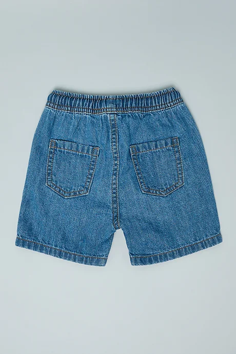 أر أند بي Faded Denim Shorts with Drawstring Waist