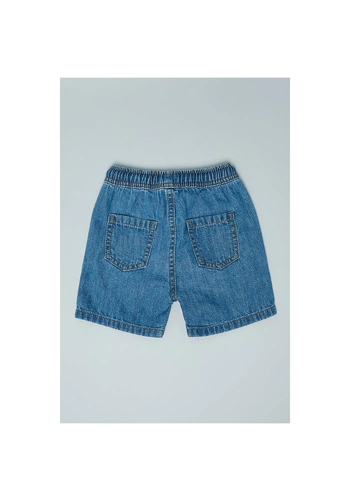 R&b Faded Denim Shorts with Drawstring Waist