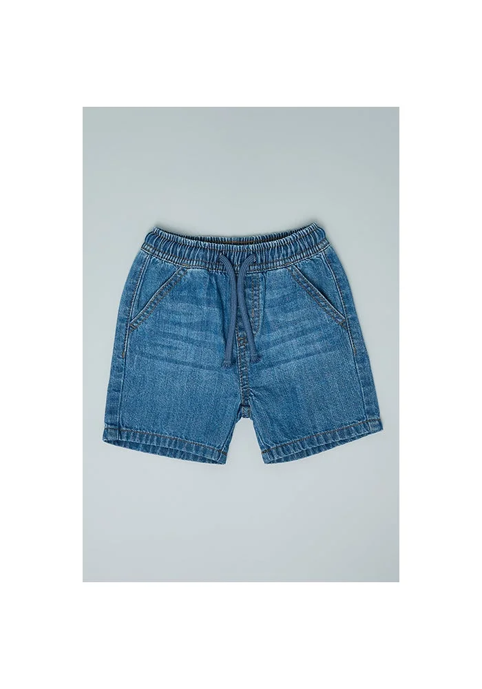 R&b Faded Denim Shorts with Drawstring Waist