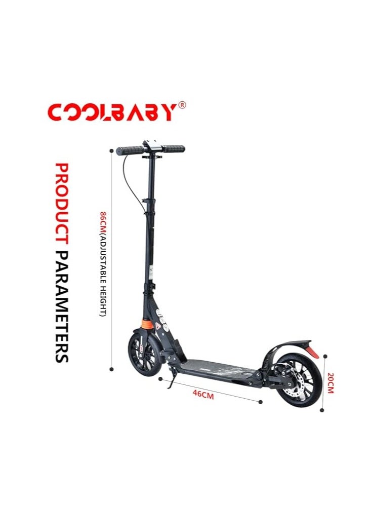 Cool Baby Style Folding Scooter 200MM Big Wheel Scooter with Disc Brakes and Double Shock Absorption System Suitable for Adults Teenagers and Children Over 8 Years Old  - Image 2