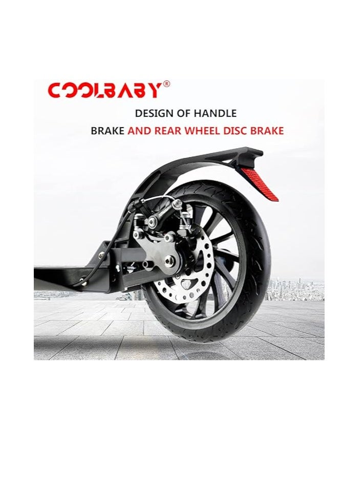 Cool Baby Style Folding Scooter 200MM Big Wheel Scooter with Disc Brakes and Double Shock Absorption System Suitable for Adults Teenagers and Children Over 8 Years Old  - Image 3