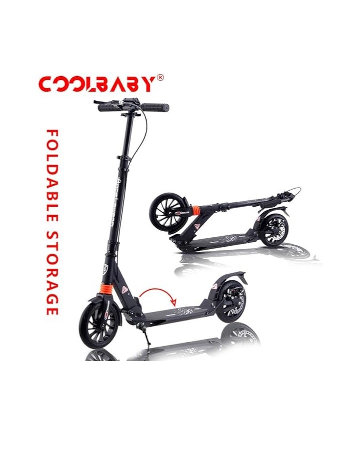 Cool Baby Style Folding Scooter 200MM Big Wheel Scooter with Disc Brakes and Double Shock Absorption System Suitable for Adults Teenagers and Children Over 8 Years Old  - Image 5
