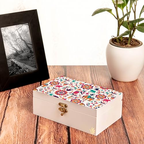BRAHMA DESIGN Decorative Gift Box for Presents in India Design| Jewellery Box, Tarot Box, Vintage Box, Knick-knacks Storage Trunk Organiser, Gift Box for Packing, Multicolour, Engineered wood - Image 5