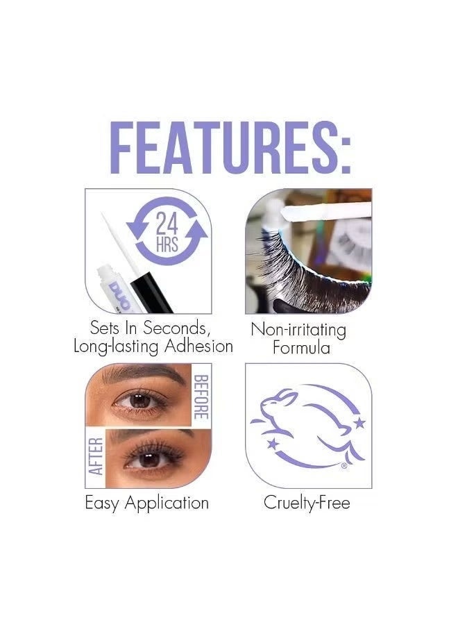 DUO Clear Lash Adhesive Rose Water– Strong Hold, Fast‑Drying, Invisible Finish 5 gm - Image 2