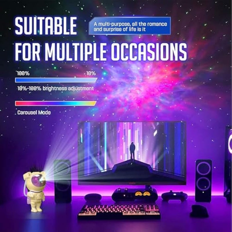 جهاز عرض مجرة رائد فضاء - جهاز عرض النجوم المجرة مع جهاز تحكم عن بعد، مصباح رجل فضاء بتصميم سماء مرصعة بالنجوم، ديكور غرفة نوم للاطفال، مصباح ليلي لسديم للكريسماس واعياد الميلاد ويوم الطفل - Image 5