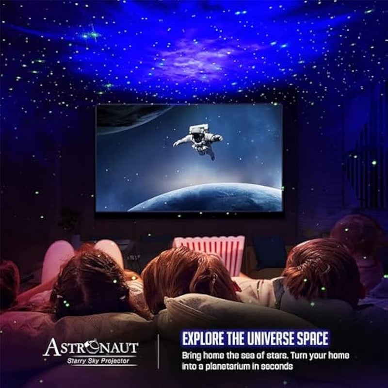 جهاز عرض مجرة رائد فضاء - جهاز عرض النجوم المجرة مع جهاز تحكم عن بعد، مصباح رجل فضاء بتصميم سماء مرصعة بالنجوم، ديكور غرفة نوم للاطفال، مصباح ليلي لسديم للكريسماس واعياد الميلاد ويوم الطفل - Image 4
