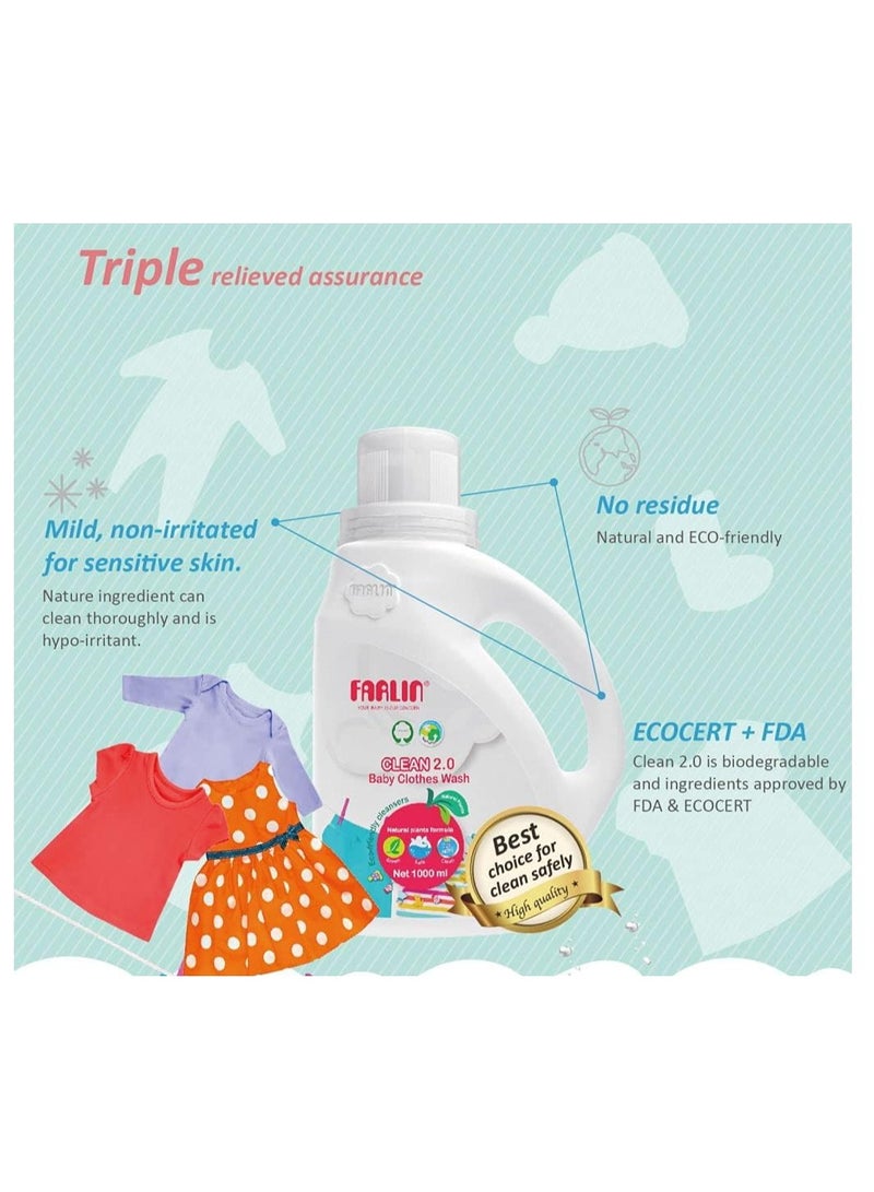 فارلين غسول ملابس الأطفال كلين 2.0 بالنباتات الطبيعية الصديقة للبيئة - 1000 مل - Image 3
