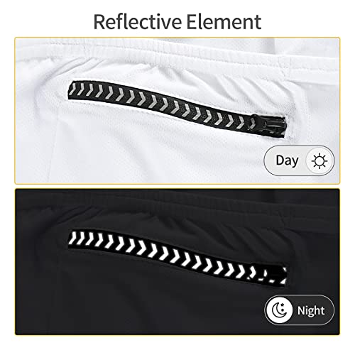 BERGRISAR Men's Basic Cycling Jerseys Short Sleeves Mountain Bike Bicycle Shirt Zipper Pockets White Size X-Large - Image 4