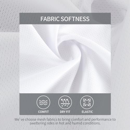 BERGRISAR Men's Basic Cycling Jerseys Short Sleeves Mountain Bike Bicycle Shirt Zipper Pockets White Size X-Large - Image 2