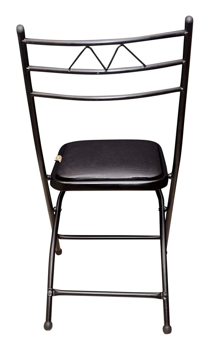 GoKoo 18inch Seating Height Metal Folding Chair with Cushion in Black for Home Showroom Garden Breakfast MetalBlack - Image 5