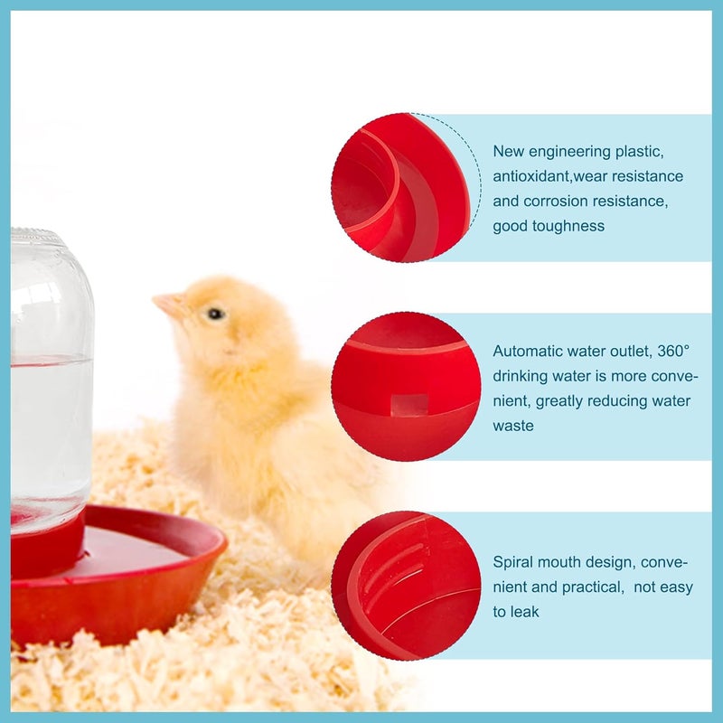Bonchoice No Drown Screw-On Quail Waterer and Feeder Base Quail & Chick Compatible with 1 Quart Threaded Neck Bottle（Bottle not Included） - Image 5
