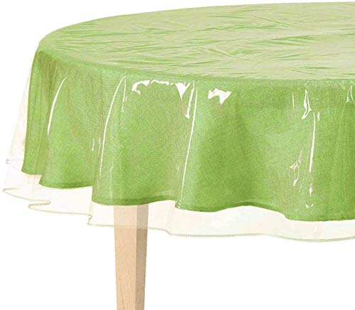 BNYD Clear Plastic Tablecloth Protector, Table Cloth Vinyl (60" Round) - Image 1