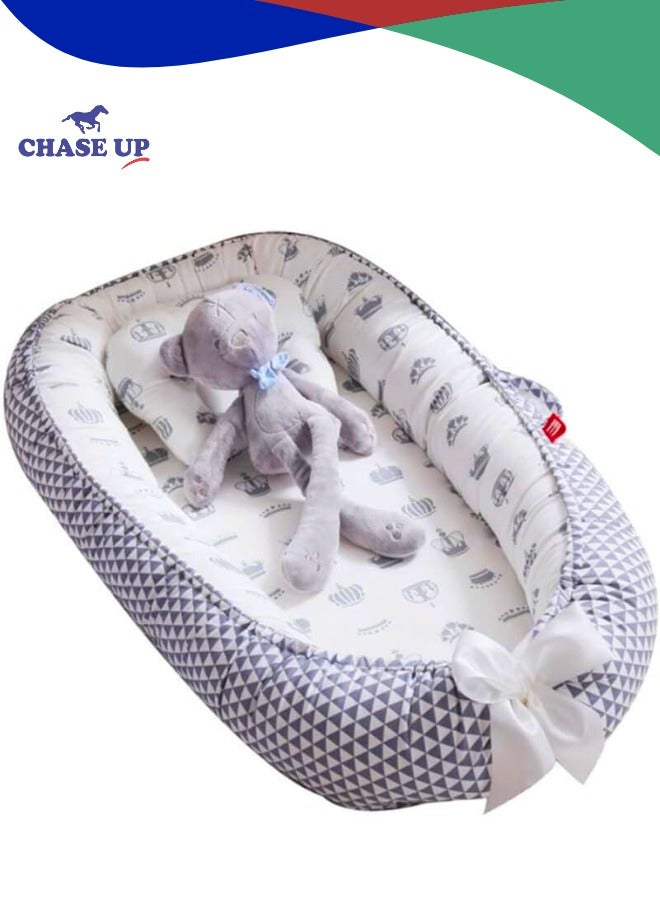 Chase Up Baby Lounger, Baby Nest for Sleeping,Removable And Washable, Cotton portable baby protection bed,Toddlers Bionic Bed For Bedroom,Gifts for Newborn,Can Be Used for/Travel/Camping（grey） - Image 1