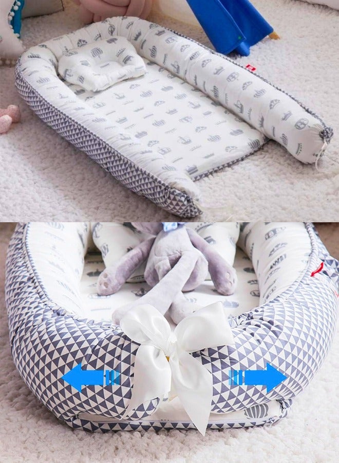 Chase Up Baby Lounger, Baby Nest for Sleeping,Removable And Washable, Cotton portable baby protection bed,Toddlers Bionic Bed For Bedroom,Gifts for Newborn,Can Be Used for/Travel/Camping（grey） - Image 2