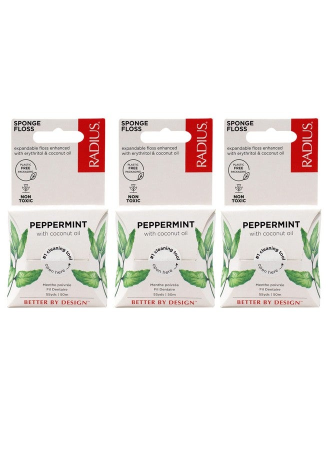 راديوس خيط تنظيف الأسنان RADIUS بنكهة النعناع، 55 ياردة، نباتي وغير سام، يعزز العناية بالفم، ويحمي الأسنان واللثة بشكل كامل، شفاف - عبوة من 3 قطع - Image 1