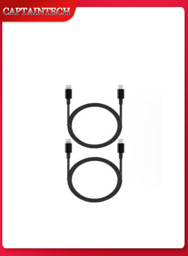 Captaintech 2-Pack 60W USB-C to USB-C Fast Charging Cables (2M/6.6ft) - 3A PD Power Delivery Compatible with iPhone 15, MacBook, iPad Pro, Samsung Galaxy S21/S20/S10/S9/S8 u0026 More - Image 1