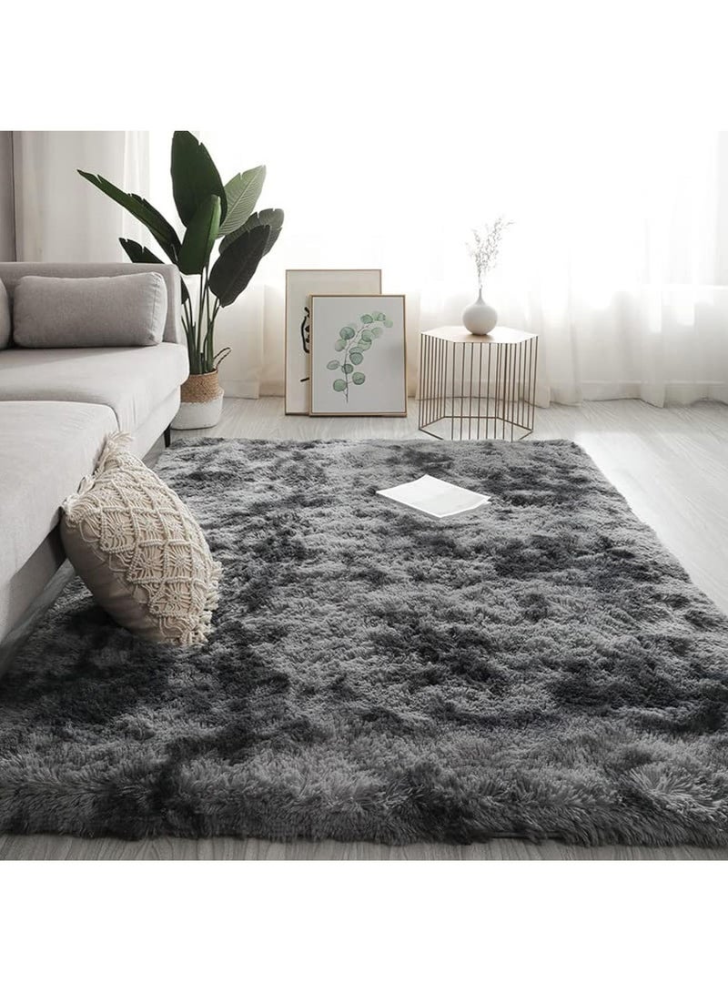 MONOGUE Super Soft Tie Dye Plush Area Rug Fluffy Shaggy Non-Slip Carpet for Bedroom Living Room - Image 1