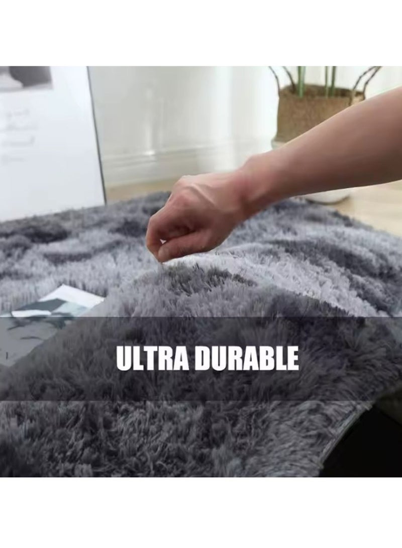 MONOGUE Super Soft Tie Dye Plush Area Rug Fluffy Shaggy Non-Slip Carpet for Bedroom Living Room - Image 4