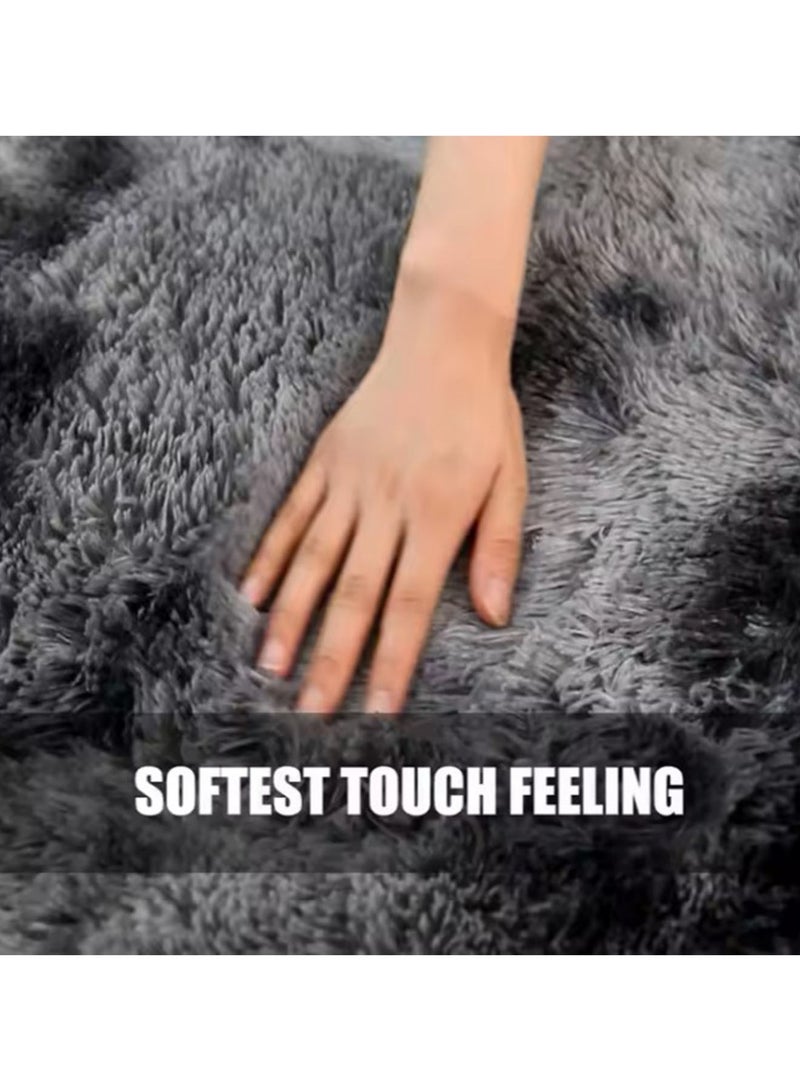 MONOGUE Super Soft Tie Dye Plush Area Rug Fluffy Shaggy Non-Slip Carpet for Bedroom Living Room - Image 5