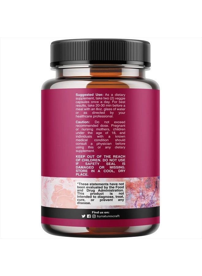 Natures Craft - D Mannose with Cranberry Extract Capsules - D Mannose Capsules for Kidney Cleanse Liver Support and Urinary Tract Health for Women - D-Mannose 1000mg Capsules with Hibiscus and Dandelion 60 Count - Image 1