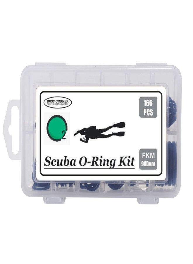 BUSY-CORNER 166 Pieces Scuba O-Ring Kit 12 Sizes Scuba Diving Rubber Orings, for Dive Hoses Ring Diving Dive Gear Equipment Scuba Tanks FKM90 - Image 1